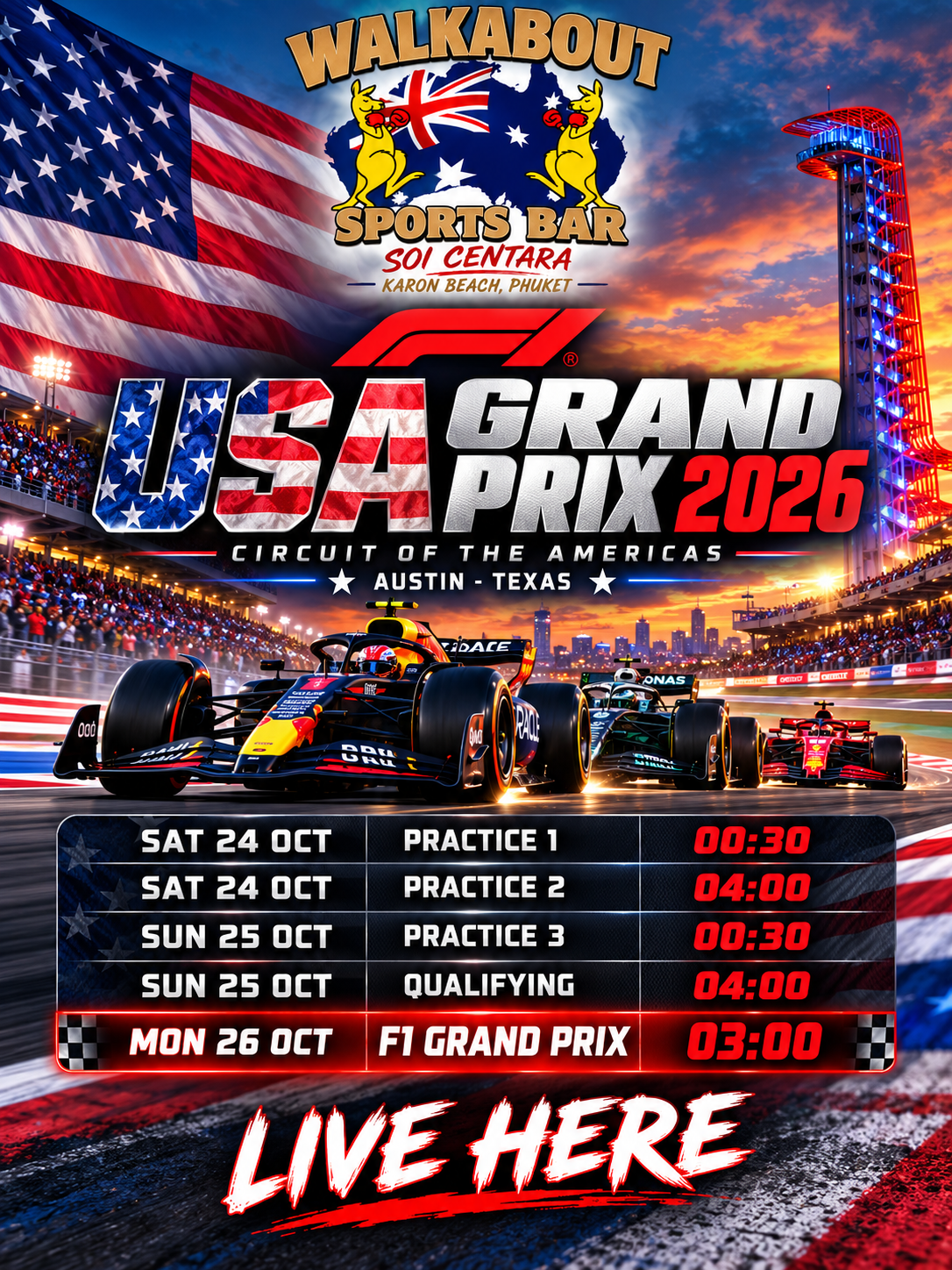 USA Grand Prix 2026 Schedule Poster Supported by